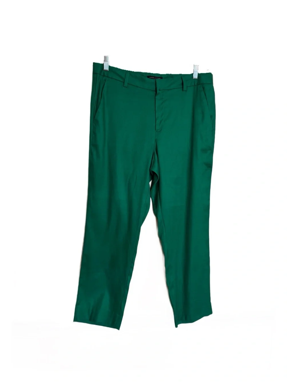 Banana Republic Avery Ankle Linen Blend Pants Women's 12 Forest Green NWT $98